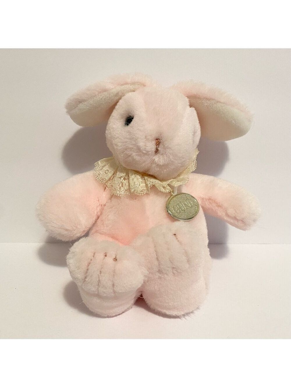 Vintage Gund Pink Bunny Rabbit Plush Easter Stuffed Animal Soft Teddy 1990 Toy